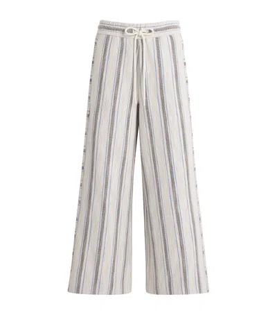 Me+em Stripe Cropped Wide-leg Trousers In Multi