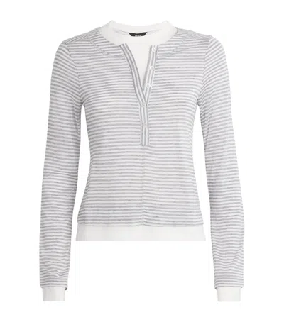 Me+em Stripe Double-layer Top In Gray