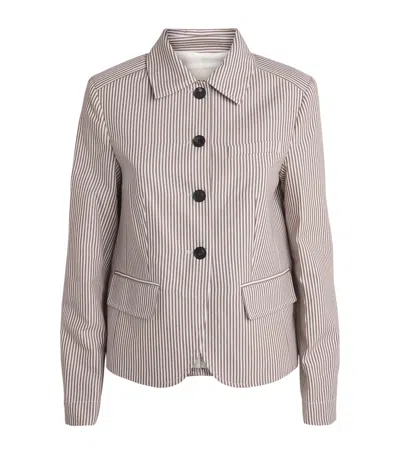 Me+em Stripe Jacket In Brown