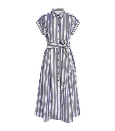 Me+em Stripe Midi Shirt Dress In Blue