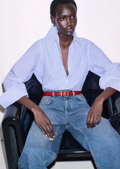 Me+em Stripe Relaxed Forever Shirt Blue-white