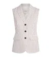 Me+em Stripe Sleeveless Blazer In White