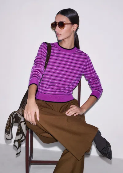 Me+em Stripe Straight Sweater In Purple