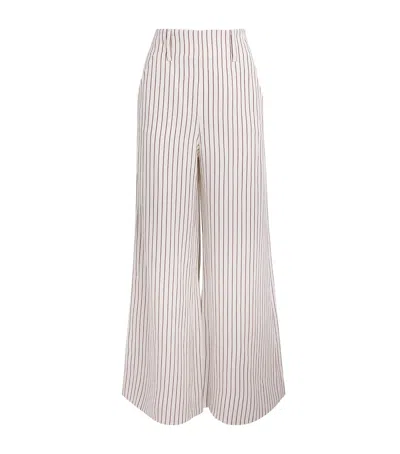 Me+em Stripe Wide-leg Trousers In White