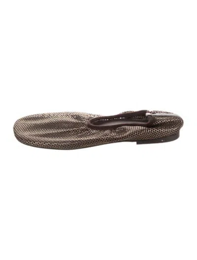 Pre-owned Me+em Striped Ballet Flats In Brown