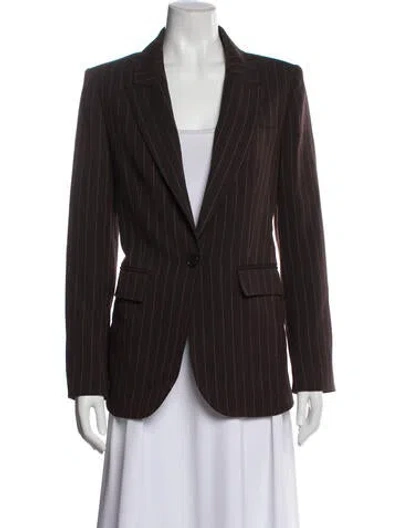 Pre-owned Me+em Striped Blazer In Brown