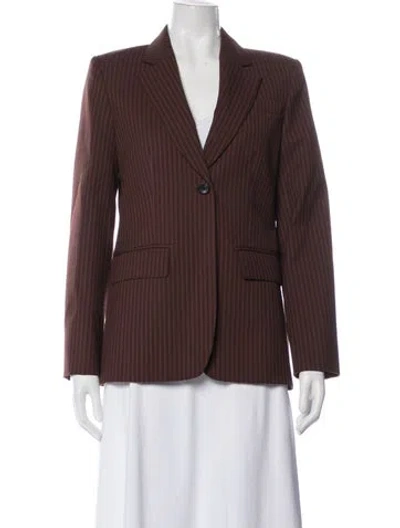 Pre-owned Me+em Striped Blazer In Brown