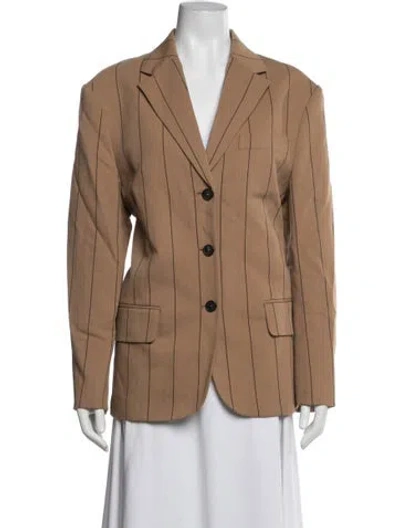 Pre-owned Me+em Striped Blazer In Brown