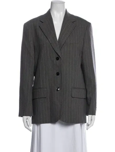 Pre-owned Me+em Striped Blazer In Grey