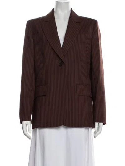 Pre-owned Me+em Striped Blazer W/ Tags In Brown