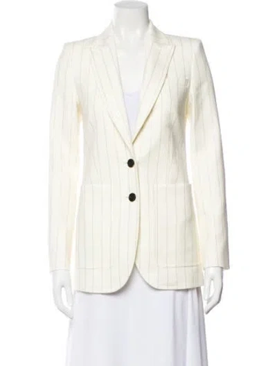 Pre-owned Me+em Striped Blazer W/ Tags In Neutral