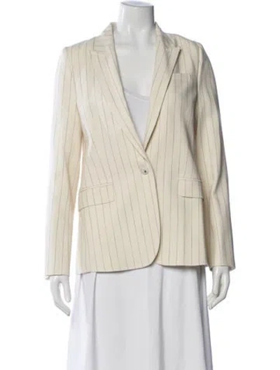 Pre-owned Me+em Striped Blazer W/ Tags In Neutral