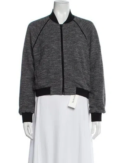 Pre-owned Me+em Striped Bomber Jacket W/ Tags In Gray