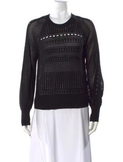 Pre-owned Me+em Striped Crew Neck Sweater In Black