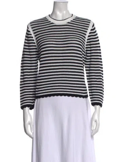 Pre-owned Me+em Striped Crew Neck Sweater In Black/white