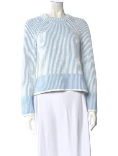 Pre-owned Me+em Striped Crew Neck Sweater In Blue