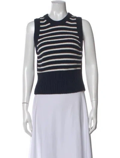 Pre-owned Me+em Striped Crew Neck Sweater In Blue