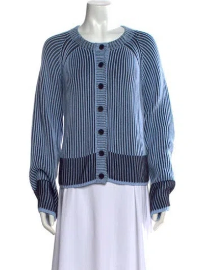 Pre-owned Me+em Striped Crew Neck Sweater In Blue