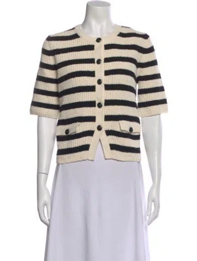 Pre-owned Me+em Striped Crew Neck Sweater In Neutral