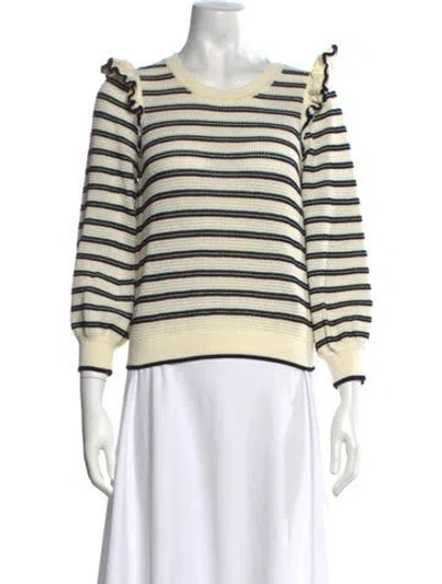 Pre-owned Me+em Striped Crew Neck Sweater In Neutral