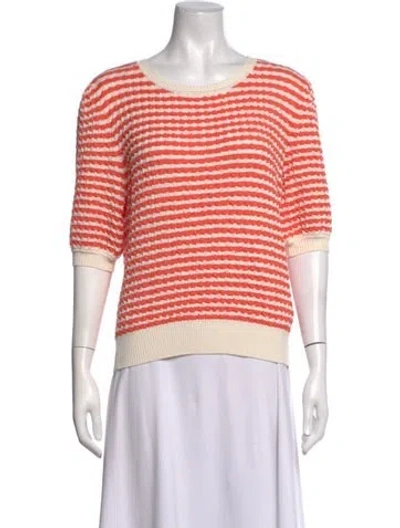 Pre-owned Me+em Striped Crew Neck Sweater In Neutrals