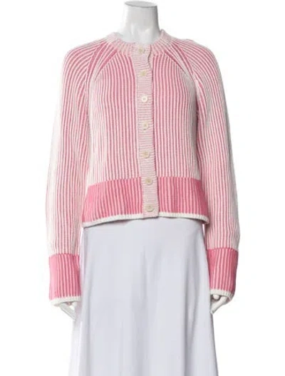 Pre-owned Me+em Striped Crew Neck Sweater In Pink