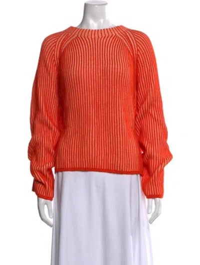 Pre-owned Me+em Striped Crew Neck Sweater W/ Tags In Orange