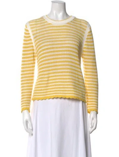 Pre-owned Me+em Striped Crew Neck Sweater In Yellow
