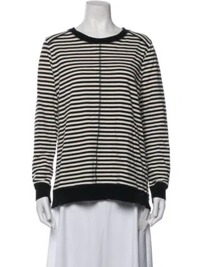 Pre-owned Me+em Striped Crew Neck Sweatshirt In Blue