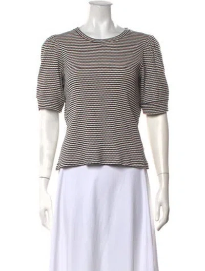 Pre-owned Me+em Striped Crew Neck Top In Black