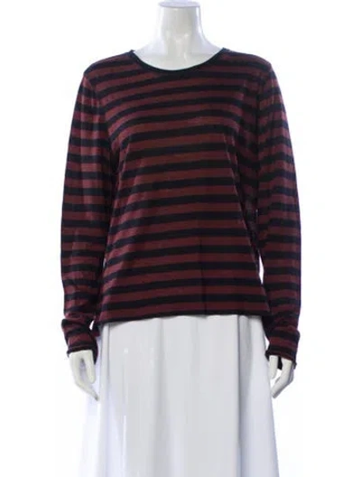Pre-owned Me+em Striped Crew Neck Top In Blue