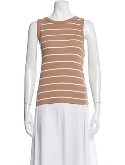 Pre-owned Me+em Striped Crew Neck Top In Neutrals