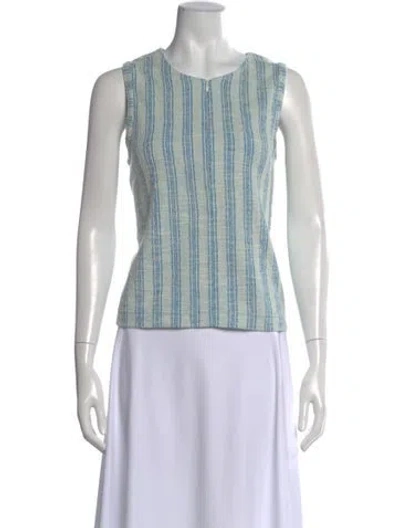 Pre-owned Me+em Striped Crew Neck Top W/ Tags In Blue