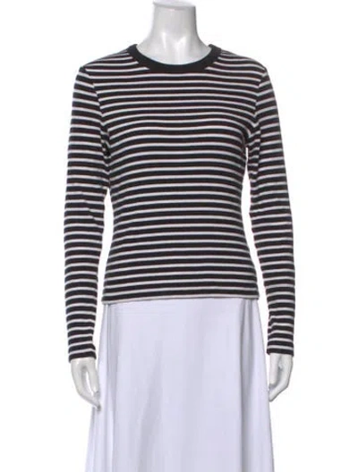 Pre-owned Me+em Striped Crew Neck T-shirt In Black