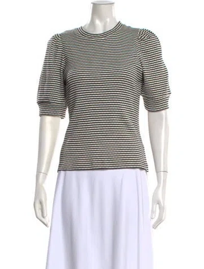 Pre-owned Me+em Striped Crew Neck T-shirt In Black