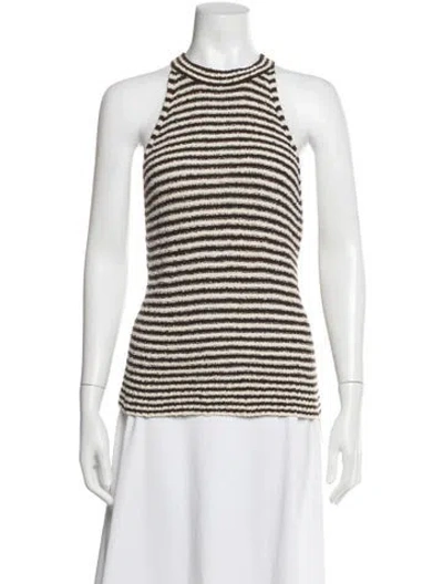 Pre-owned Me+em Striped Halterneck Top In Black