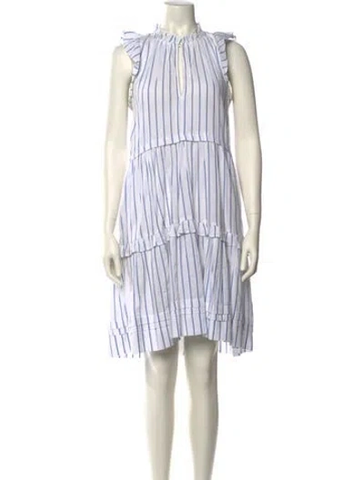 Pre-owned Me+em Striped Knee-length Dress In White