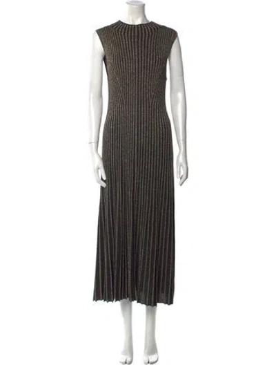 Pre-owned Me+em Striped Long Dress In Black