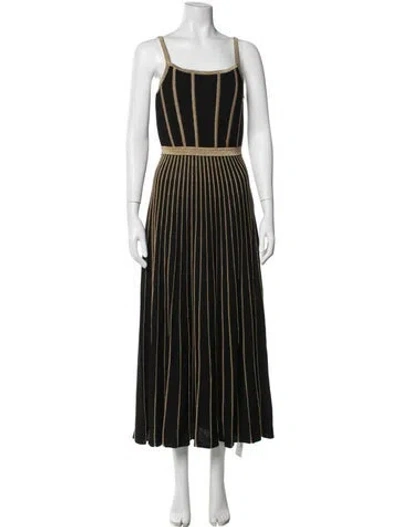Pre-owned Me+em Striped Long Dress In Black