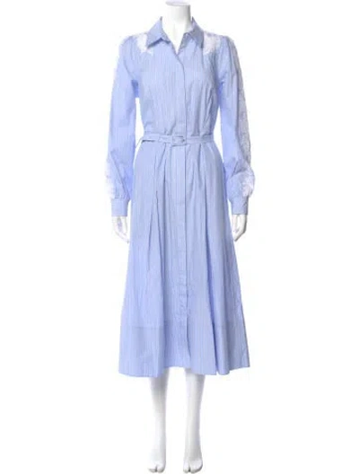 Pre-owned Me+em Striped Long Dress In Blue