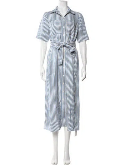 Pre-owned Me+em Striped Long Dress In Blue