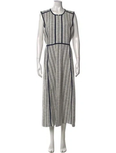 Pre-owned Me+em Striped Long Dress In Gray