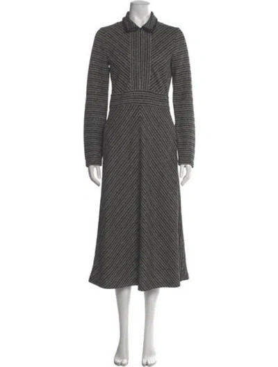 Pre-owned Me+em Striped Long Dress In Gray