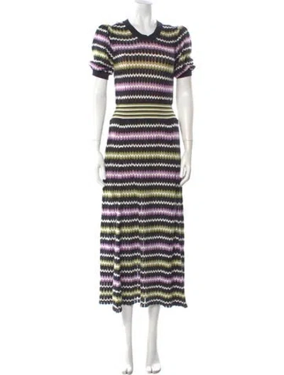 Pre-owned Me+em Striped Long Dress In Multi