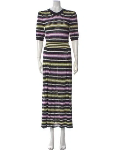 Pre-owned Me+em Striped Long Dress In Multi