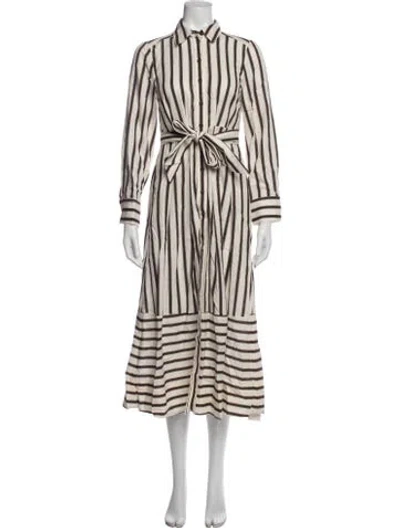 Pre-owned Me+em Striped Long Dress In Neutrals