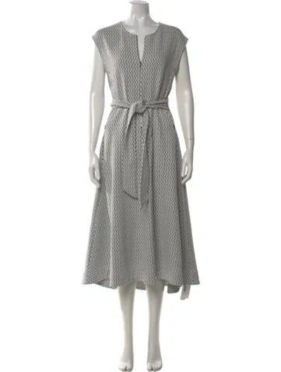 Pre-owned Me+em Striped Long Dress In White