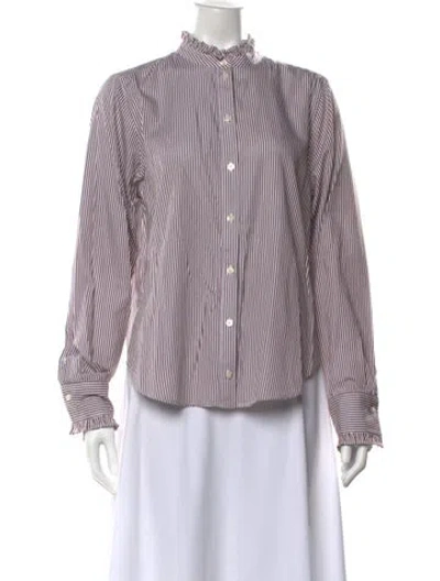 Pre-owned Me+em Striped Long Sleeve Blouse In Multicolor