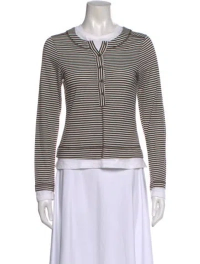 Pre-owned Me+em Striped Long Sleeve Top In Black