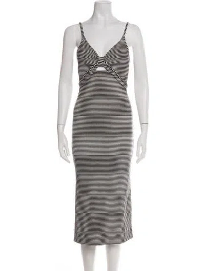 Pre-owned Me+em Striped Midi Length Dress In Multi